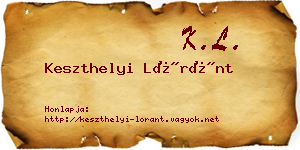 Keszthelyi Lóránt névjegykártya